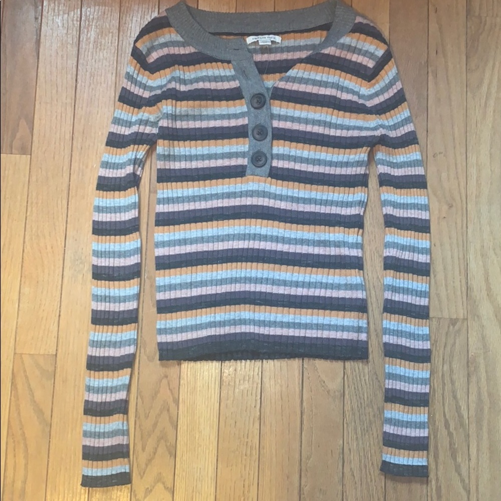 long sleeve sweater with button up